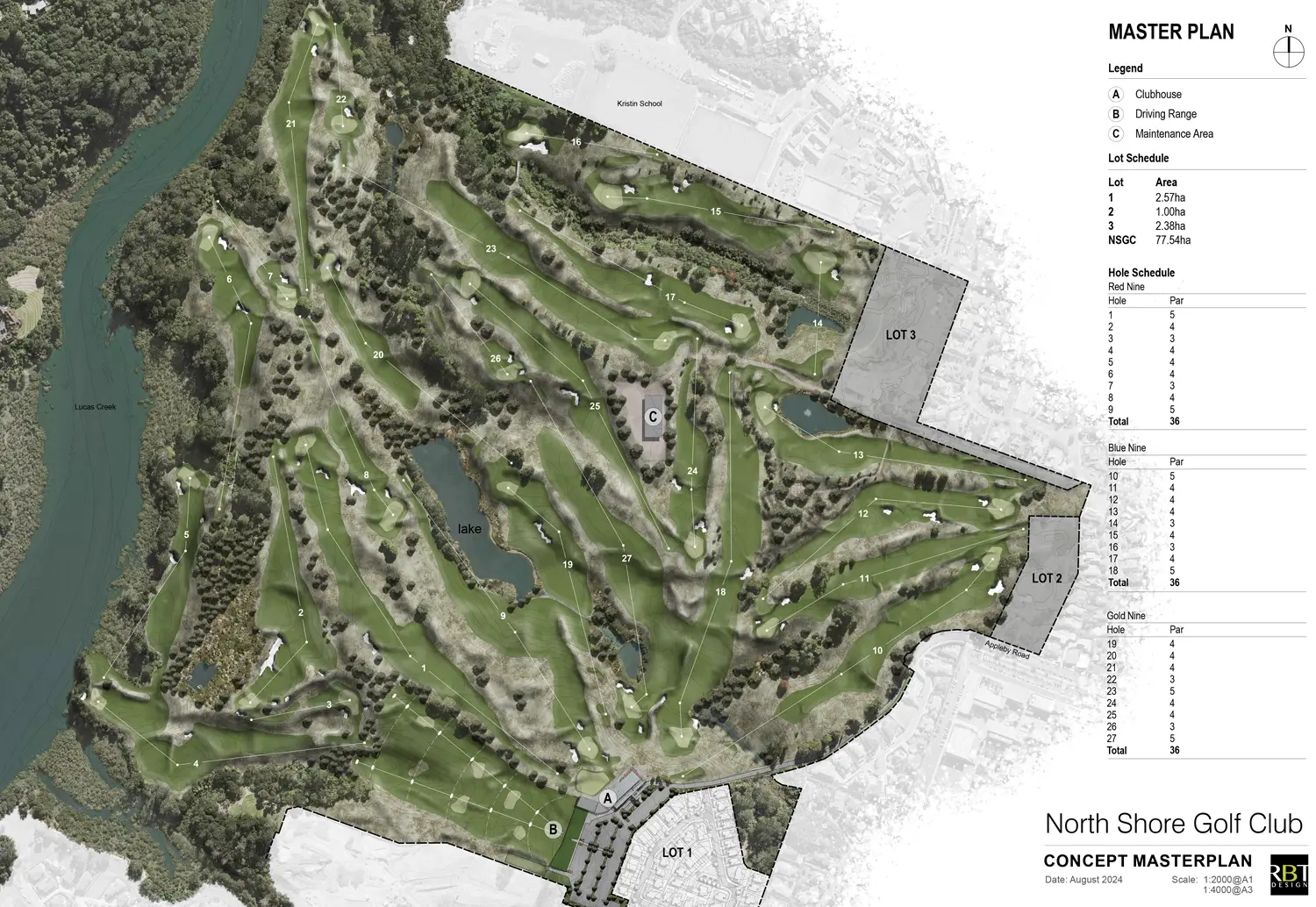 Architect's plan for the golf course