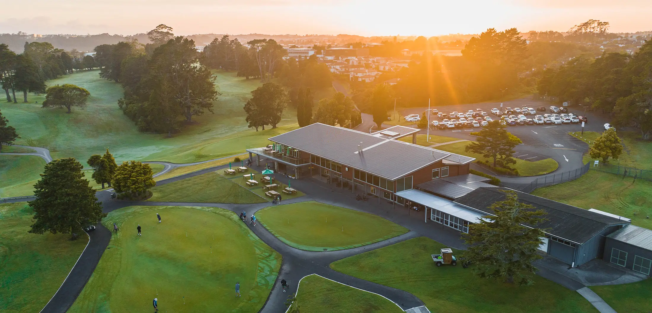 view from above of North Shore Golf Club building and grounds.