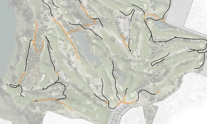 Architect's plan of the path network proposed for the North Shore Golf Club redevelopment