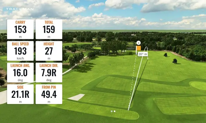 Screenshot of the Trackman app